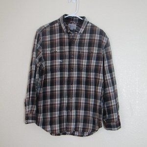 Carhartt Relaxed Fit Plaid Flannel Button Down, L